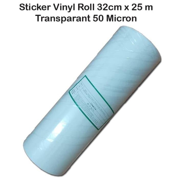 

Sticker Vinyl inkjet warna transparan, bening, ukuran 32cmx25m roll