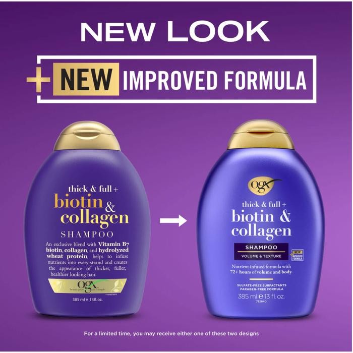 Terbaru Ogx Thick & Full Biotin & Collagen Shampoo 385 Ml - 750 Ml Ready