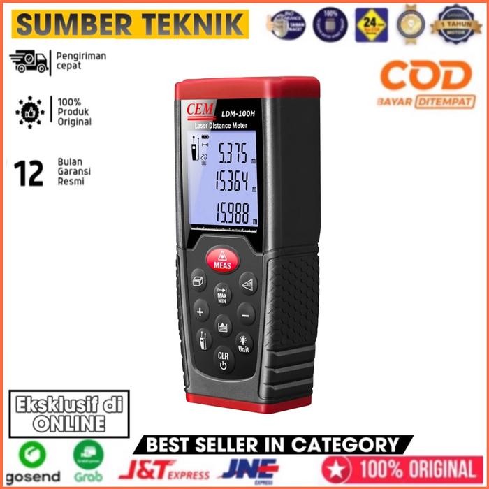 Laser Distance Meter CEM LDM100H Range Finder Digital LDM-100H Measure