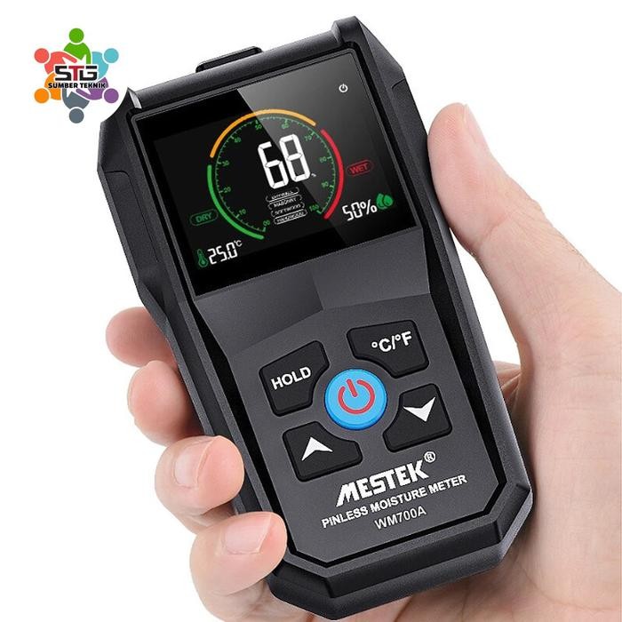 Pinless Moisture Meter Mestek WM700A Wood Concrete MC Tester Tembok