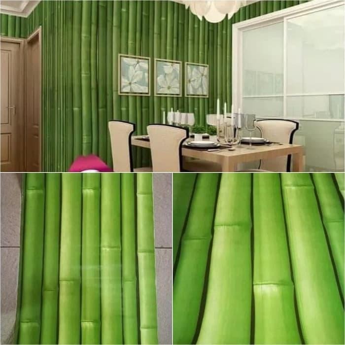 Wallpaper Sticker Dinding Batang Bambu Hijau