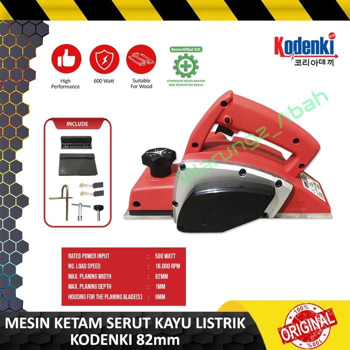 ALAT MESIN PLANNER SUGU KETAM PASAH SERUT PAPAN KAYU LISTRIK KODENKI *