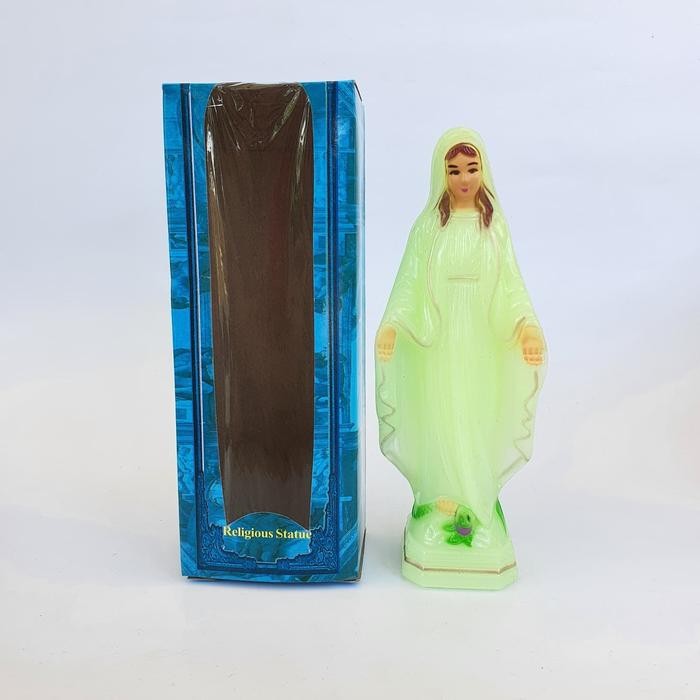 Patung Bunda Maria Fosfor 15cm - Dekorasi Hiasan Meja *