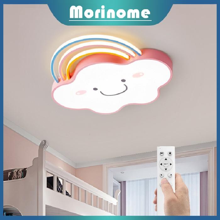 Lampu plafon kamar anak kartun Awan Pelangi dekorasi termasuk REMOTE *