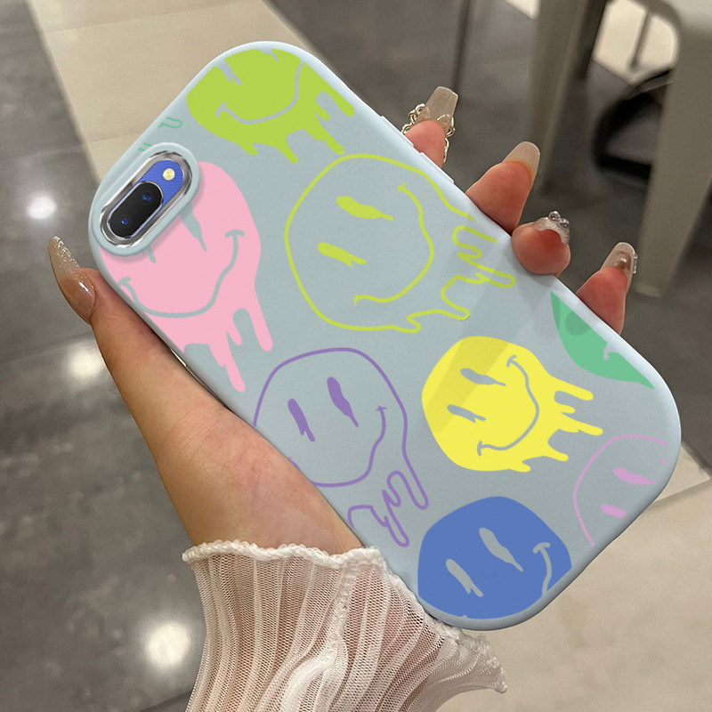 Casing Hp Untuk OPPO A5 A3s A12E Realme C1 Case Casing Tas Emoji Alien pola HP Kesing bulat gemuk Si
