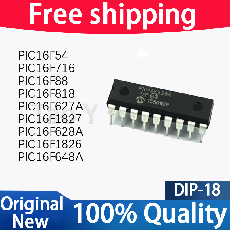 (5piece100% New PIC16F54 PIC16F88 PIC16F627A PIC16F628A PIC16F648A PIC16F716 PIC16F818 PIC16F1826