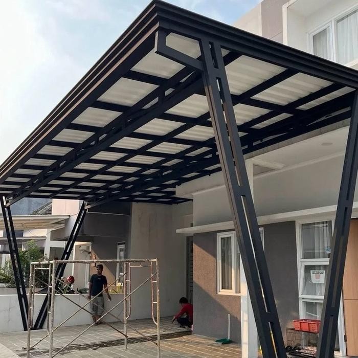 GM960 Kanopi Alderon doubel layer Rangka besi holo gaanis 4x6 NEW