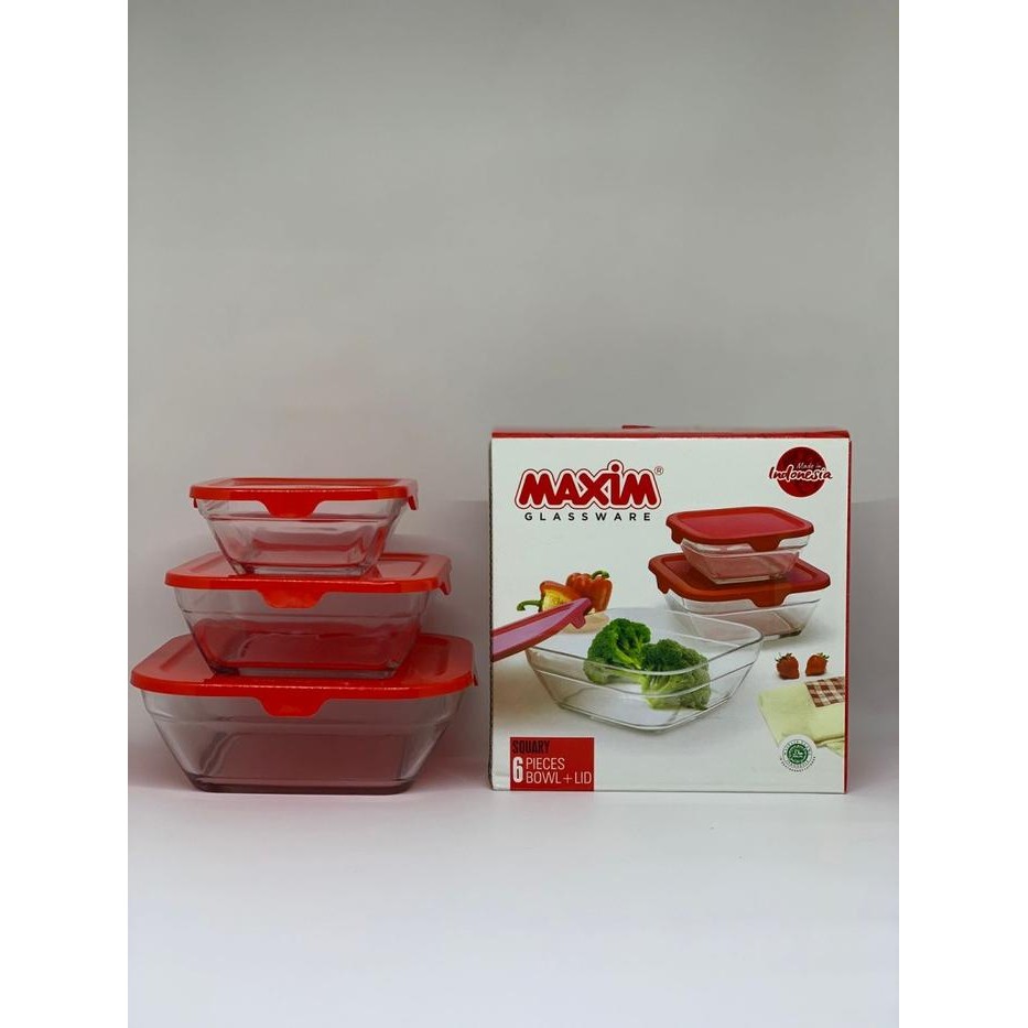 Mangkok Kaca/ Mangkok Kaca Plus Tutup/ Mangkok/ Mangkok Set Isi 3 Pcs Sale