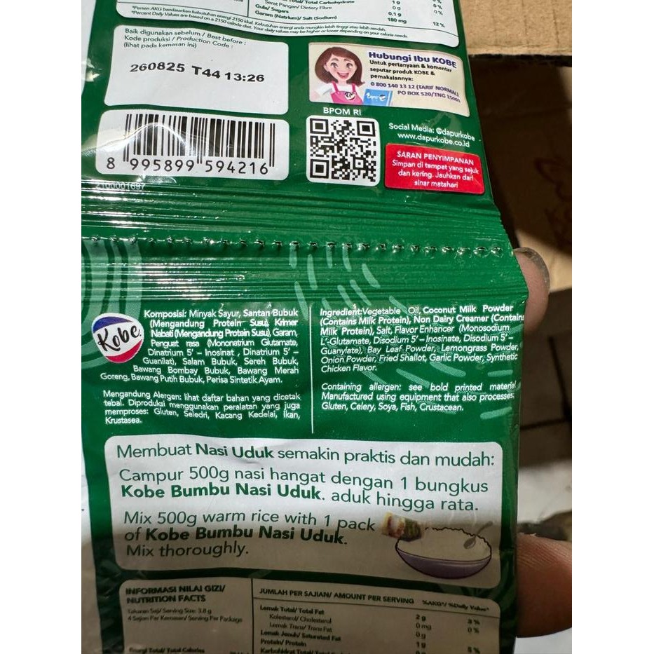 

Kobe Bumbu Aduk Nasi Uduk / Kuning / Bebek / Rendang 15 / 20 Gram