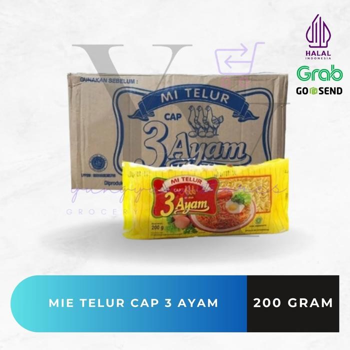 

1 Dus Isi 20 Bungkus Mie Telur Cap 3 Ayam 200 Gram
