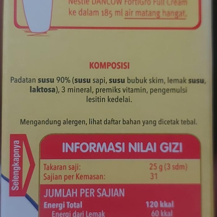 

Dancow Full Cream Fortigro 780 Gram