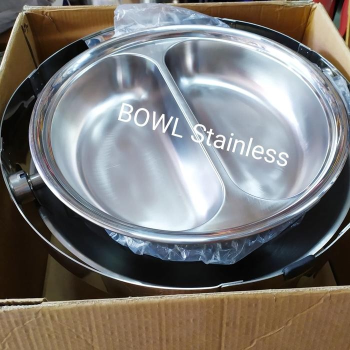 Food Pan Gastronom Stainless Steel Bulat Bersekat Untuk Sunnex 6,8 L