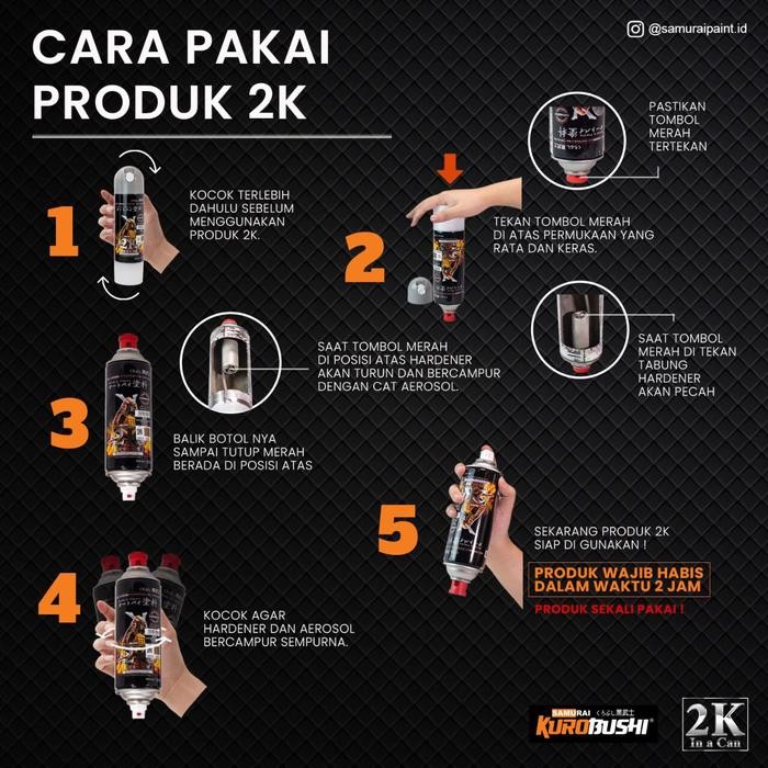 Paket 2K Hitam Doff, Samuraipaint Cat Semprot