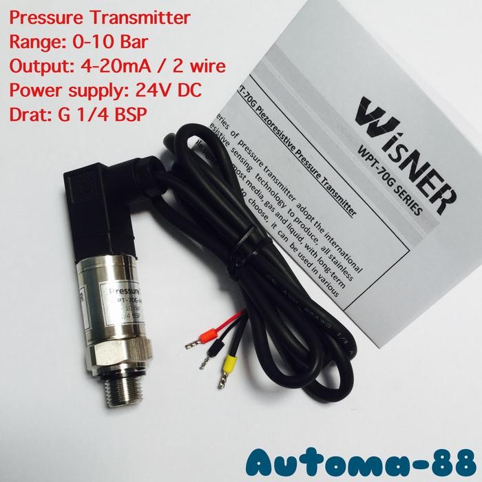 Wisner Wpt-70G-A4G4 Pressure Transmitter 0-10Bar 4-20Ma G 1/4 Bsp