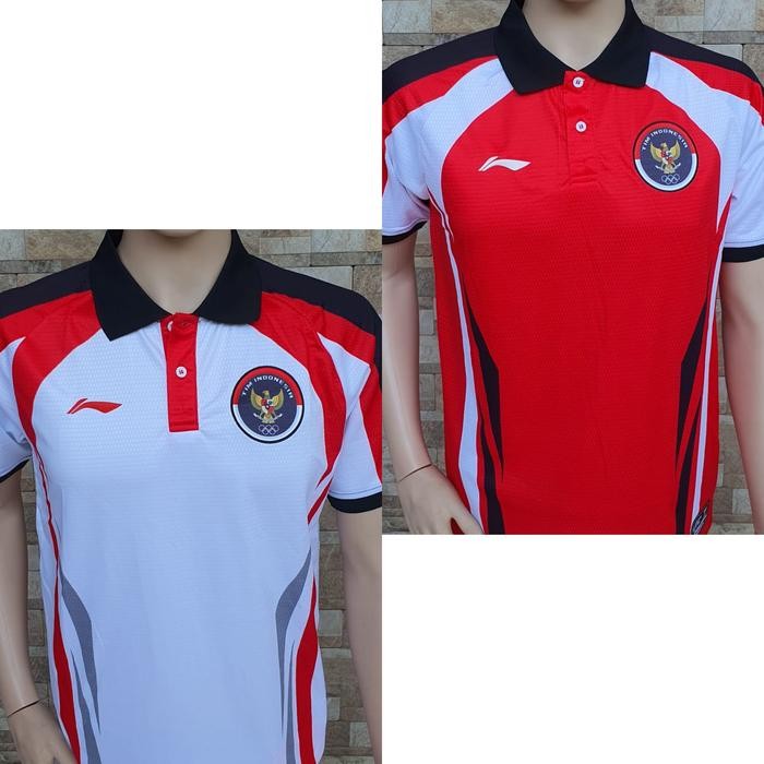 Kaos / Jersey Kerah Badminton Lining Olimpiade Original New Best Quality 100% Original