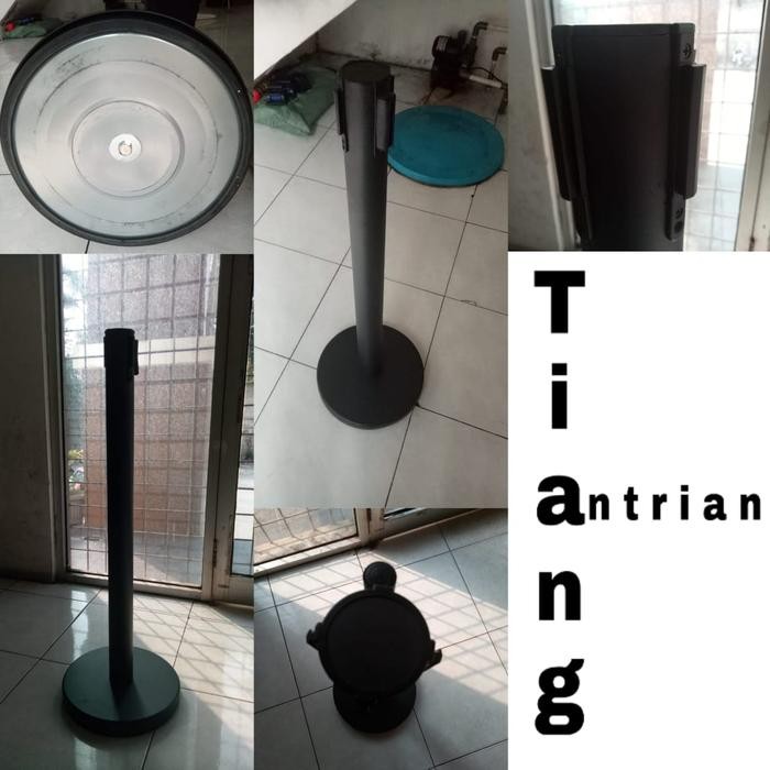 

Tiang Antrian Tiang Pembatas Hitam Pita Hitam