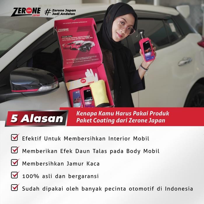 ZERONE PAKET COATING PEMBERSIH PENGKILAP PEMBERSIH JAMUR KACA MOBIL