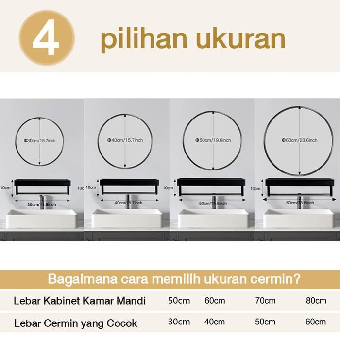 Cermin Aesthetic / Kaca Kamar Mandi / Cermin Kamar Mandi / Cermin Rias Dinding / Cermin Kamar Mandi