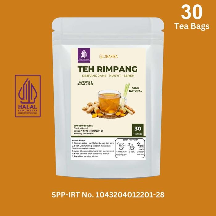 

Vanilla.storee Kunyit Jahe dan sereh : Tumeric Ginger Lemongrass tea Isi 30 tea bag Minuman Herbal