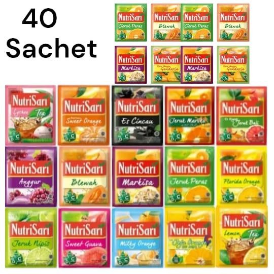 

NUTRISARI SACHET - 40 Sachet Minuman Serbuk Varian Berbeda - Bubuk, Powder Drink