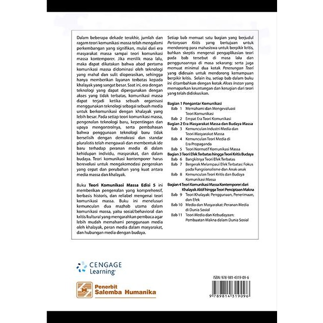 

SALE !!! TEORI KOMUNIKASI MASSA (E5) STANLEY BARAN, DENNIS K. DAVIS-HARGA PROMO READYY