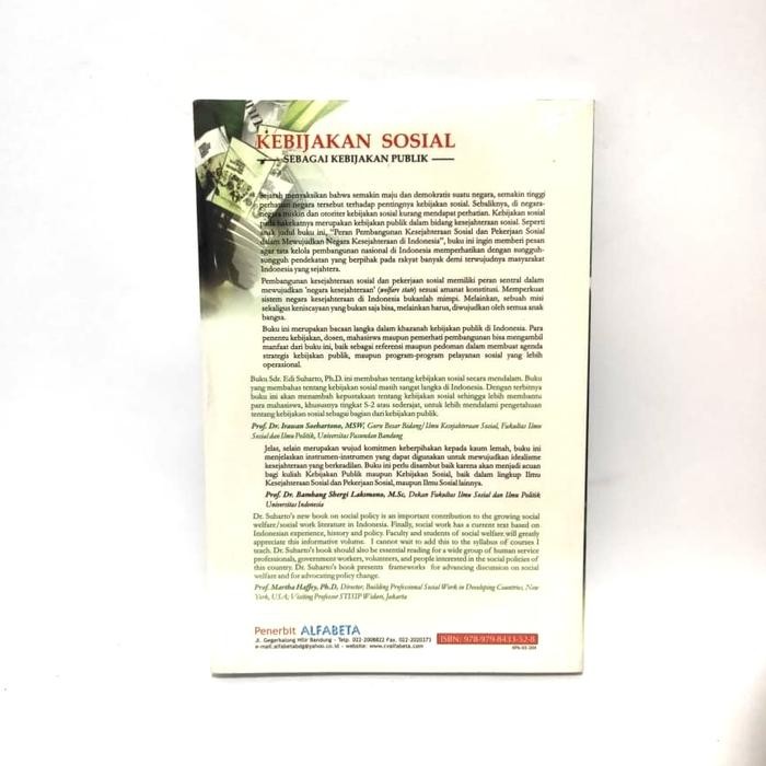 

SALE !!! BUKU KEBIJAKAN SOSIAL SEBAGAI KEBIJAKAN PUBLIK ORIGINAL ALFABETA READYY