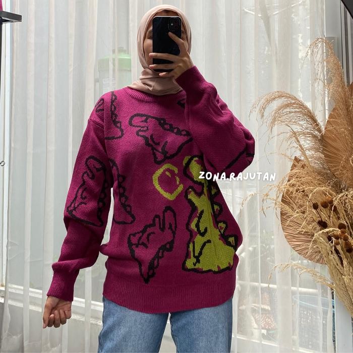 Dino Sweater Rajut Oversize *