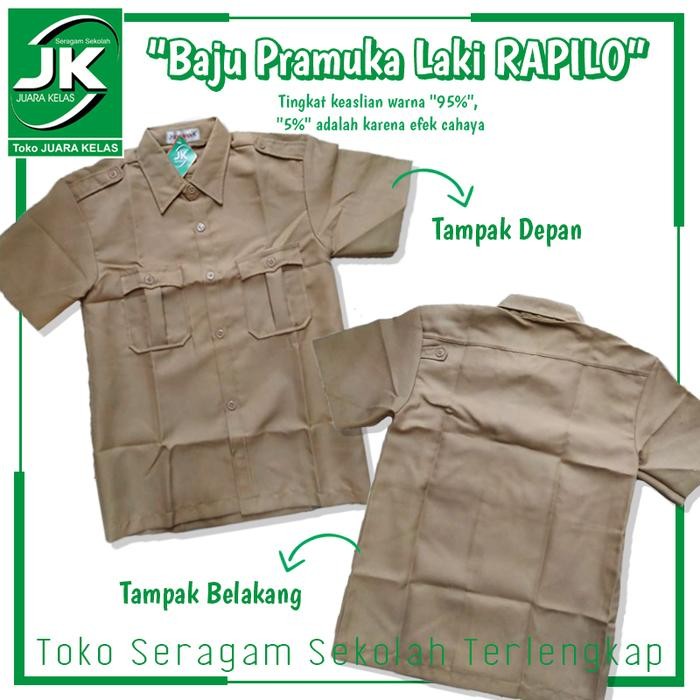 [JK] Baju Pramuka Lengan Pendek Bahan Rapilo Penggalang Laki - Seragam Pramuka SMP SMA Bahan Rapilo