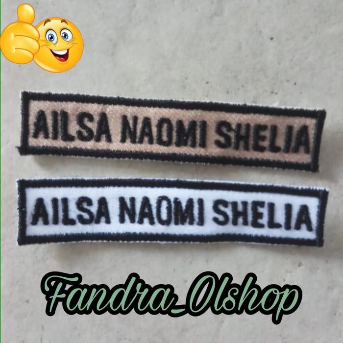 Bordir Nama untuk Seragam Sekolah / Seragam Pramuka. *