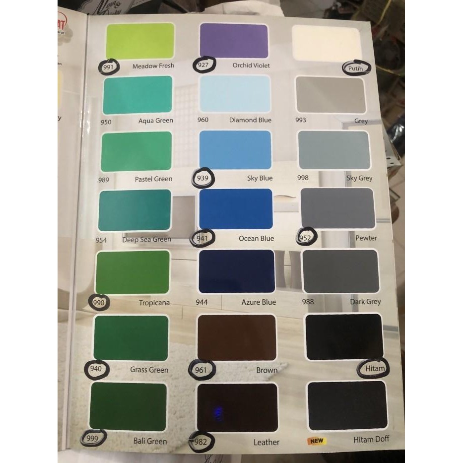 Cat Kayu Besi KUDA TERBANG RECOLAC 1KG HITAM / PUTIH