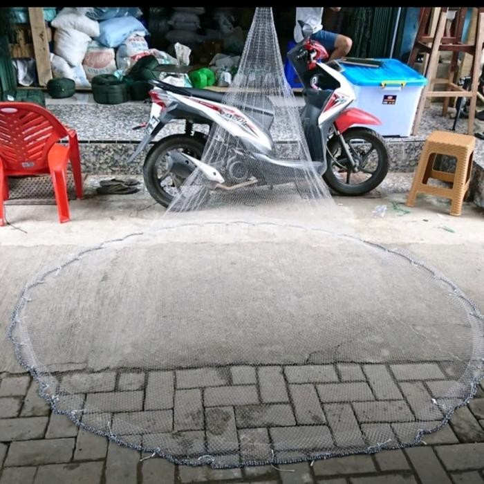 Jala lempar 7 feet senar 2 meter udang dan ikan 3/4 inci siap pakai
