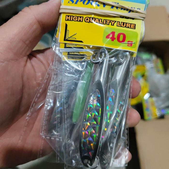 umpan spoon hologram silver stainless spoon tempe spoon pancing 304