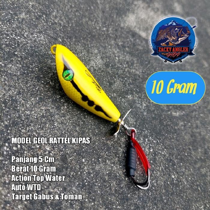 Geol Rattel Kipas Umpan Casting Gabus Toman Raz Lure