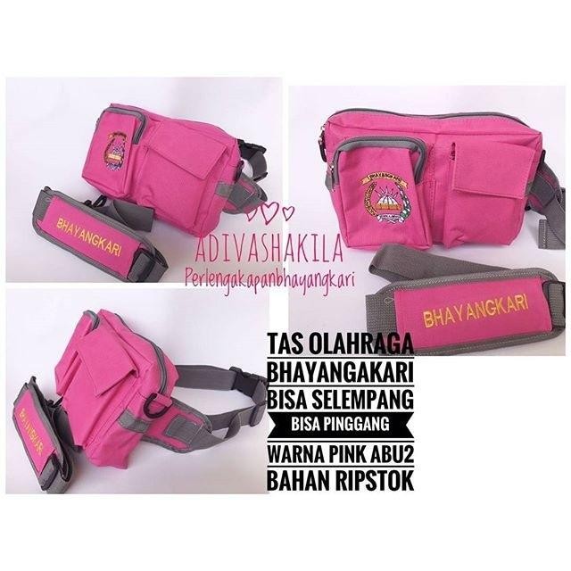 PROMO TAS PINGGANG OLAHRAGA BHAYANGKARI ABU PINK