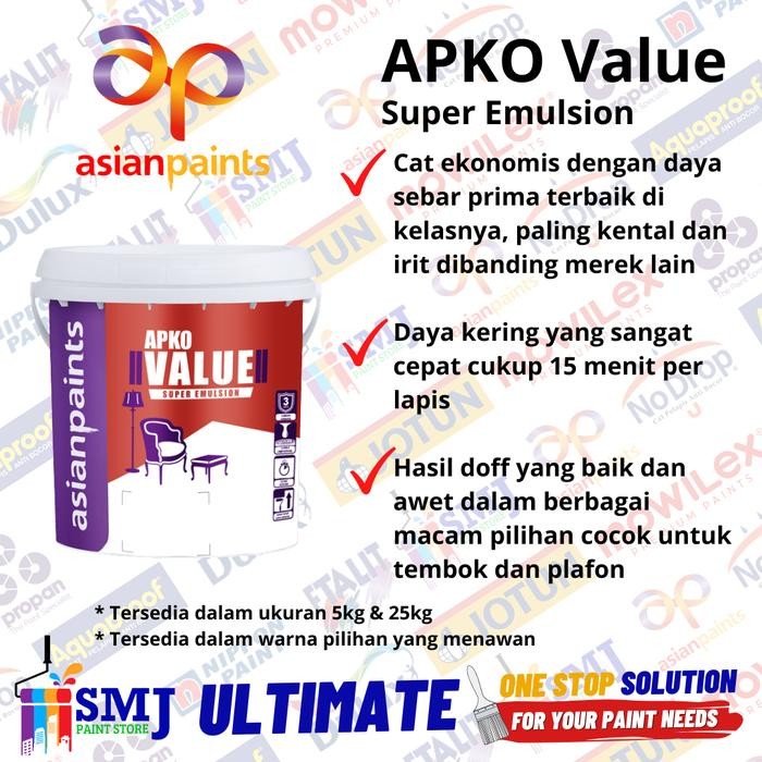 CAT TEMBOK INTERIOR APKO VALUE SUPER EMULSION 5 KG