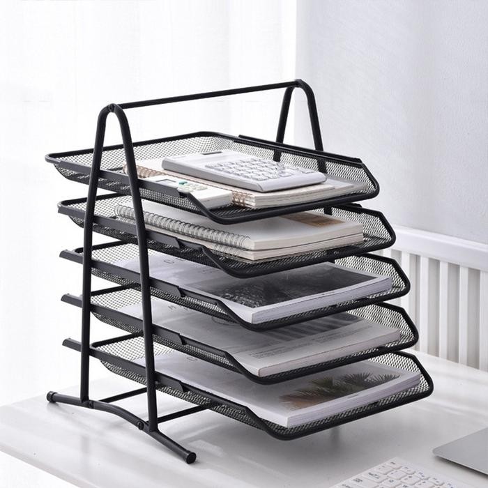 

Rak Dokumen 5 Susun File Tray Rak Kertas Tray Desk Storage 5 & 3 Susun Jaring Besi