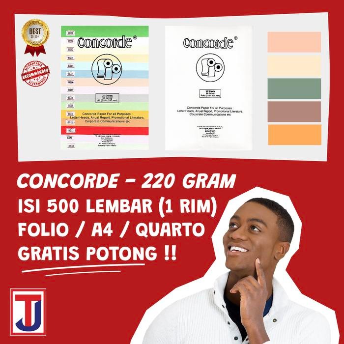 

KARTON CONCORDE ISI 500 LEMBAR (1 RIM) FOLIO F4/ A4/ QUARTO 220 GRAM