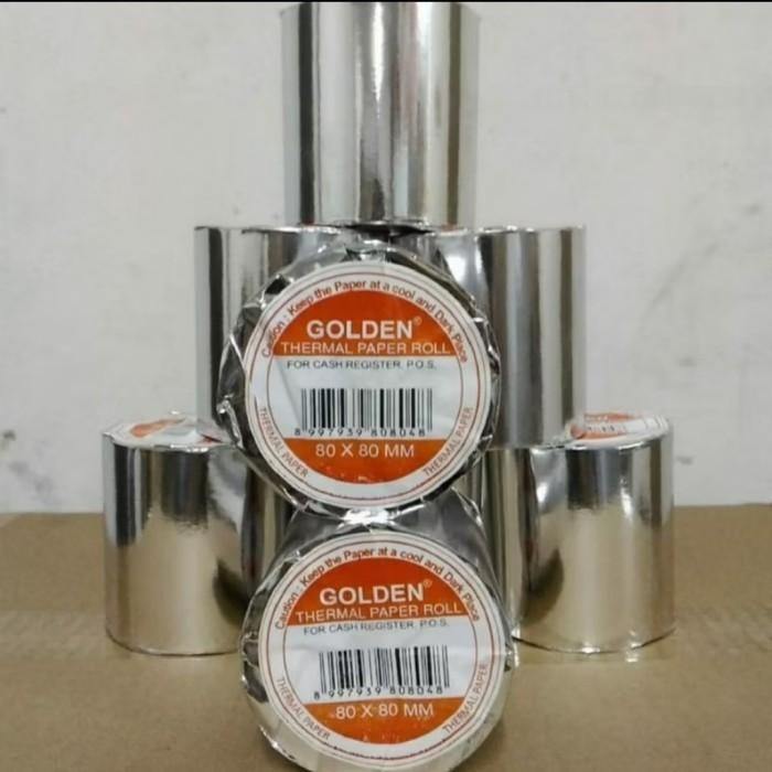 

Kertas Thermal Struk Kasir 80 x 80 mm Golden / Dus (50 Roll)