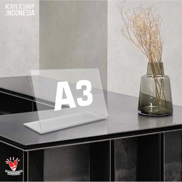 

Akrilik Tempat Brosur A3/Acrylic Tent Card Holder Lanscape A3 Typel