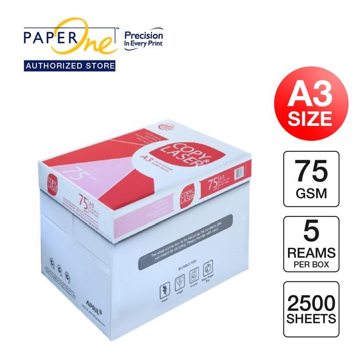 

Copy & Laser Kertas A3 75gr Copier 1 Box (2500 lembar) Kertas HVS