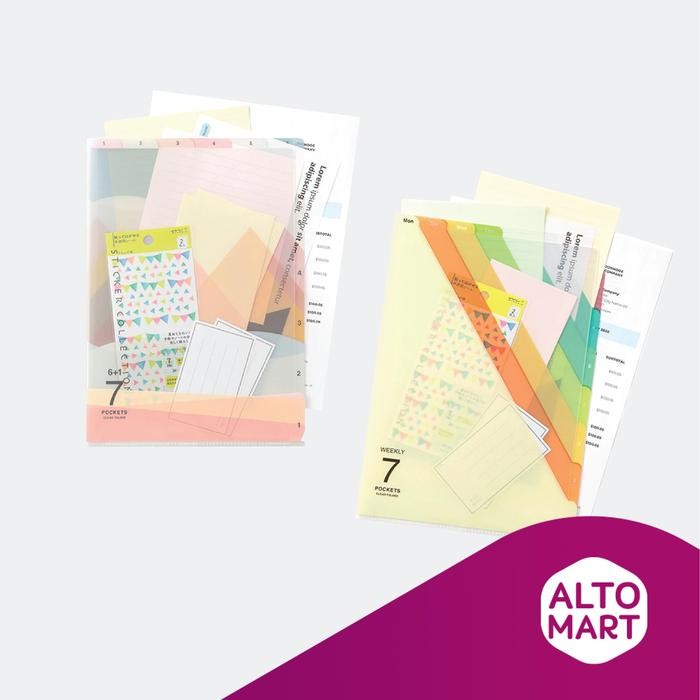 

Midori 7 Pocket Clear File Holder A4 L Map Bening Document Keeper