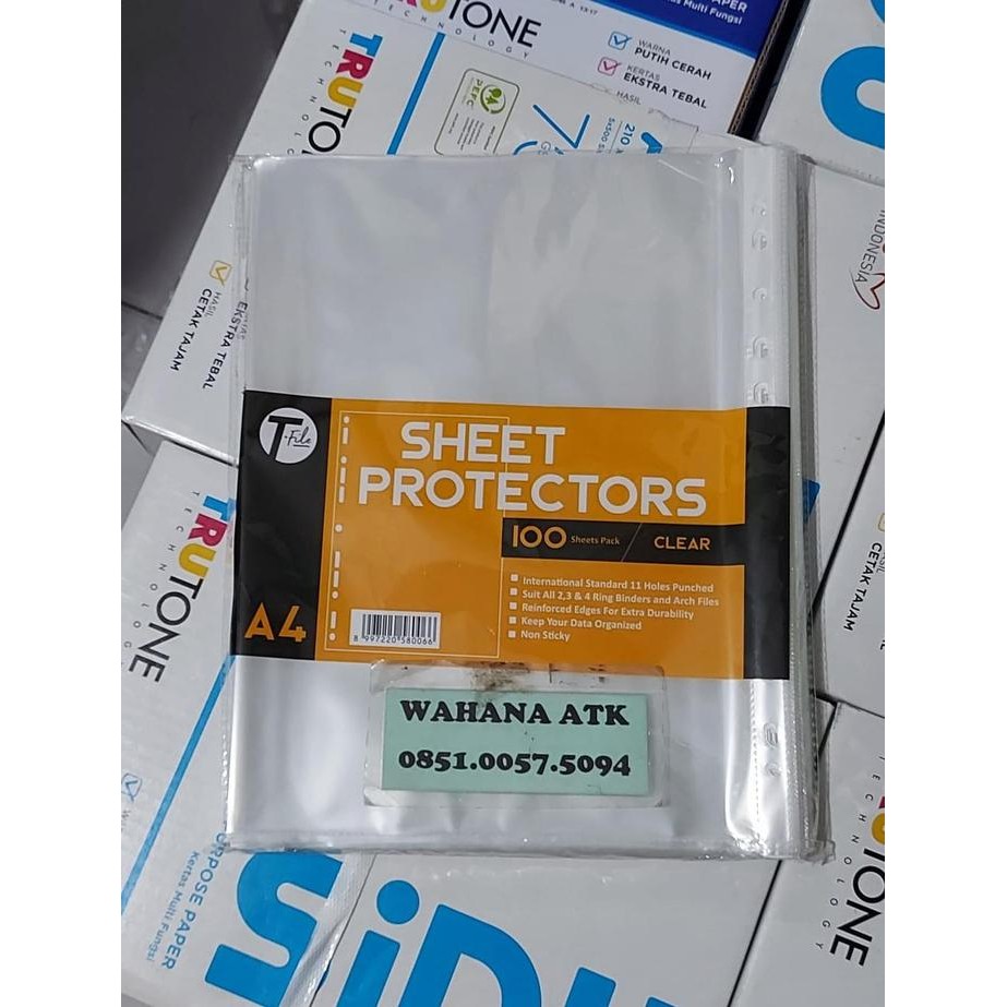 

T-File Sheet Protector A4 / Pp Pocket (100Pc)