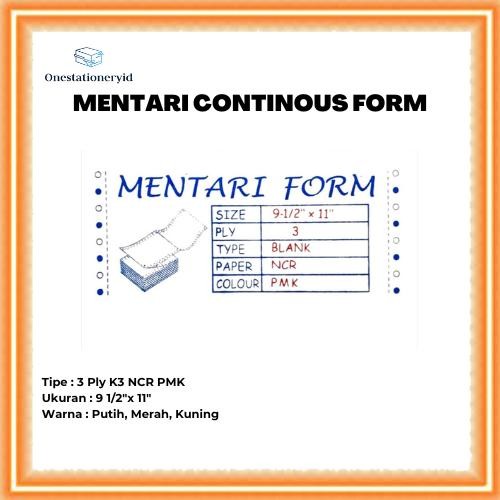 

Kertas Continuous/Continous Form 3 Ply, 3 Rangkap K3 NCR PMK