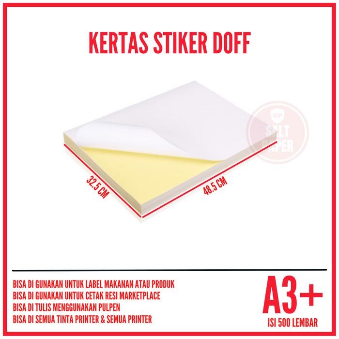 

Kertas Stiker Doff A3 Plus isi 500 Lembar / Kertas Stiker HVS A3+