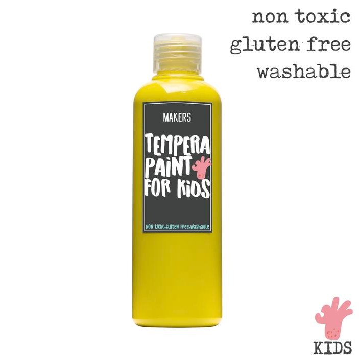 

Stok Baru Yellow Tempera Washable Paint for Kids by MAKERS 250ml