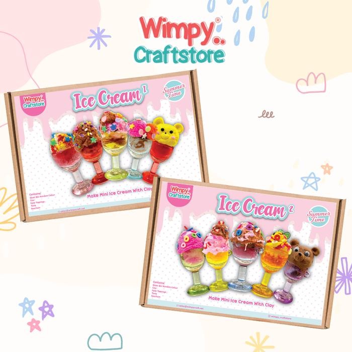

Wimpy Ice Cream Clay Kit Paket Art Set Box Kerajinan Tangan Craft Kit