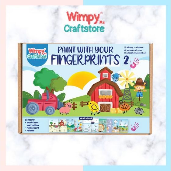 

Wimpy Craft Kit Finger Prints Paint Diy Art Set Painting Cat Jari
