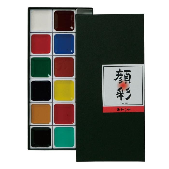 

Ap260-12V Akashiya Gansai Tambi 12-Color Set