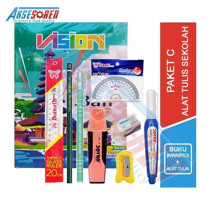 Paket Perlengkapan 1 Set Alat Tulis Sekolah Anak [TK / SD / SMP / SMA] *