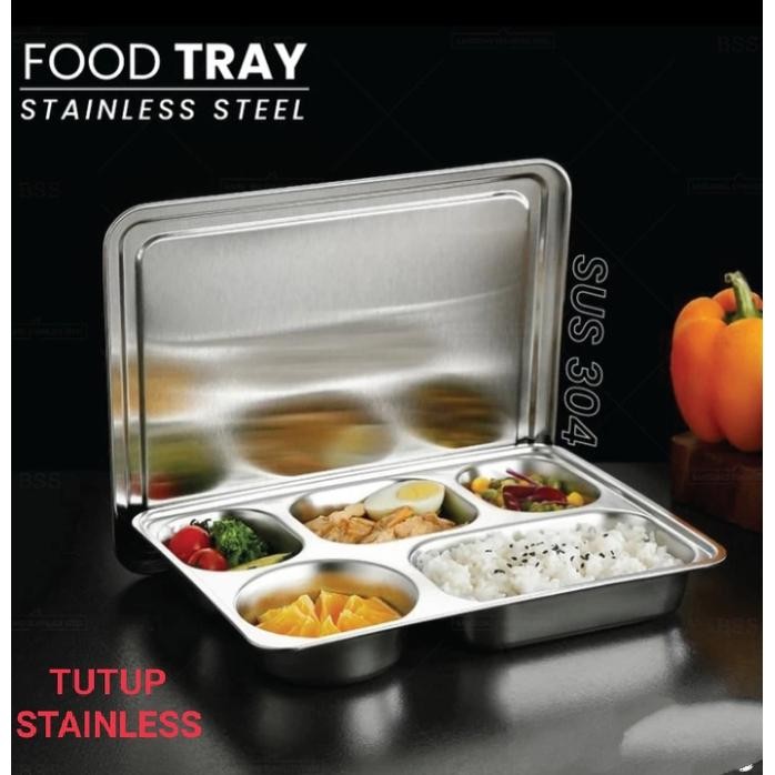 FOOD TRAY SS WADAH MAKAN TEMPAT MAKAN STAINLESS TEMPAT SAYUR MAKANAN WADAH MAKANAN MBG *